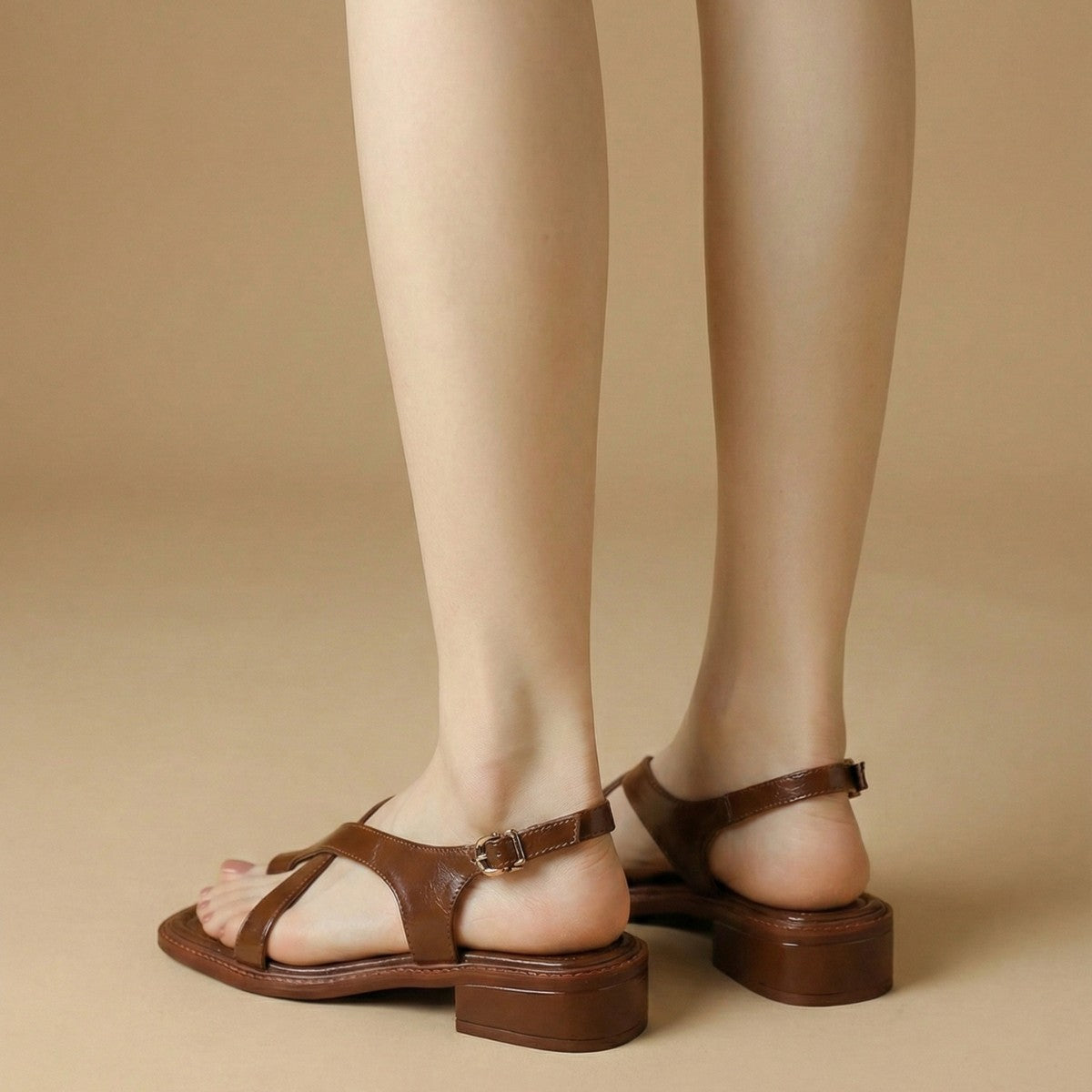 Cora square toe heeled sandals - detail