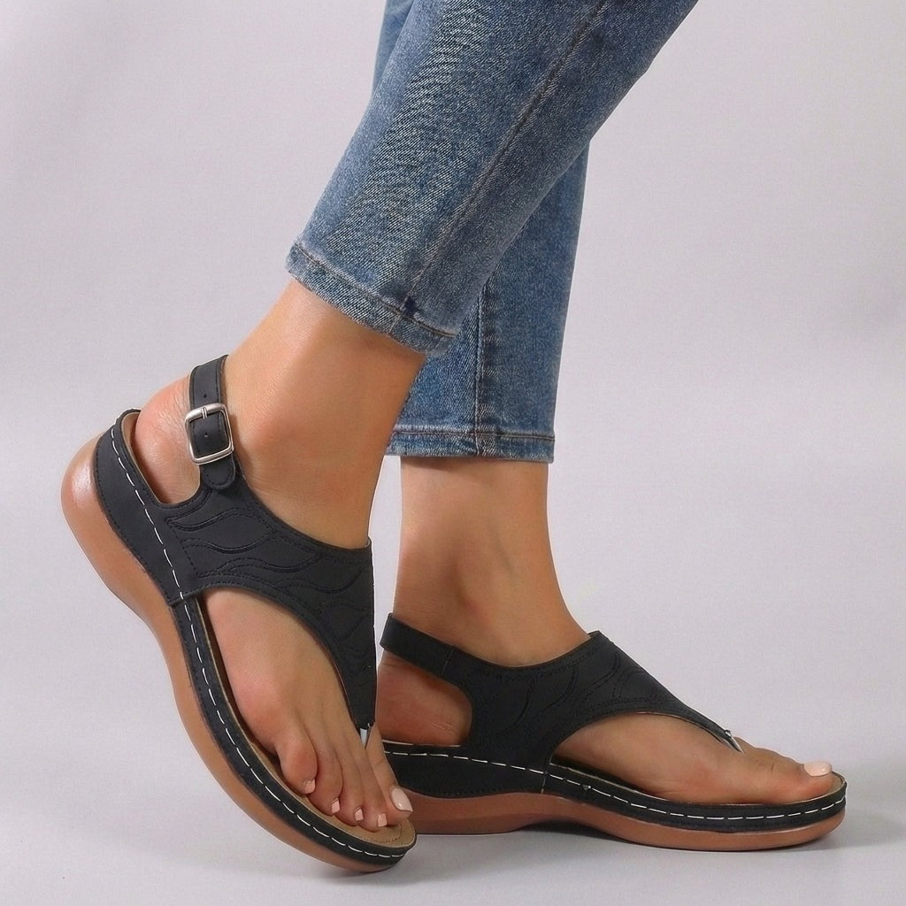 Della strappy thong sandals - Black