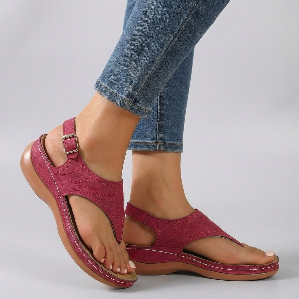 Della strappy thong sandals - Red