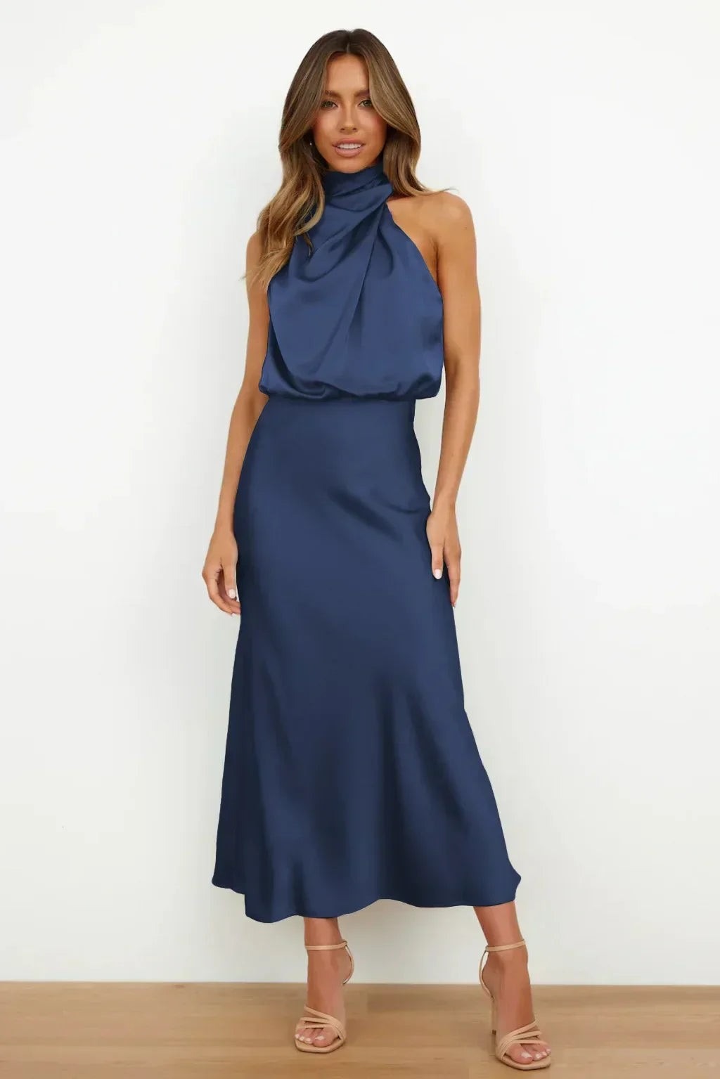 Elena halter formal dress - Blue