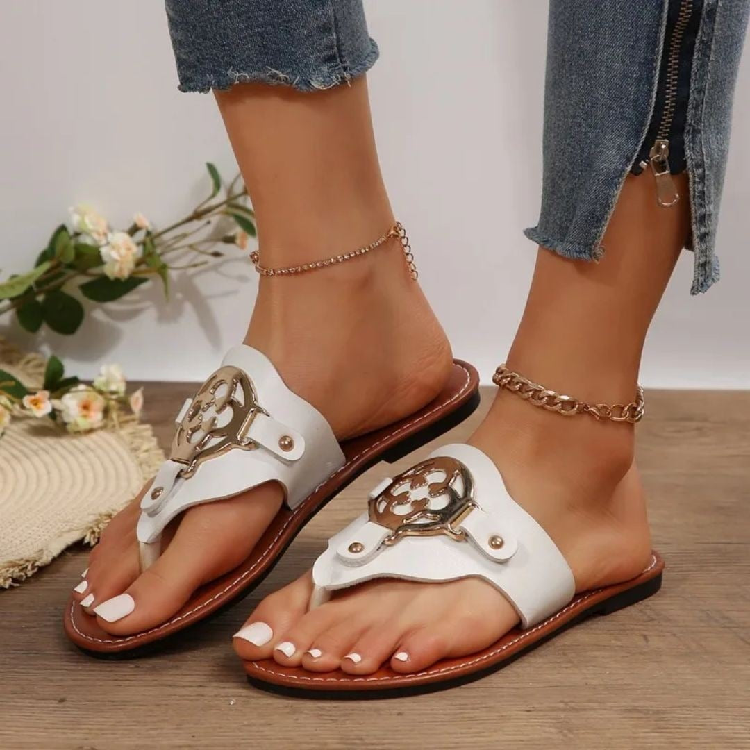 Hollis summer slide sandals - White