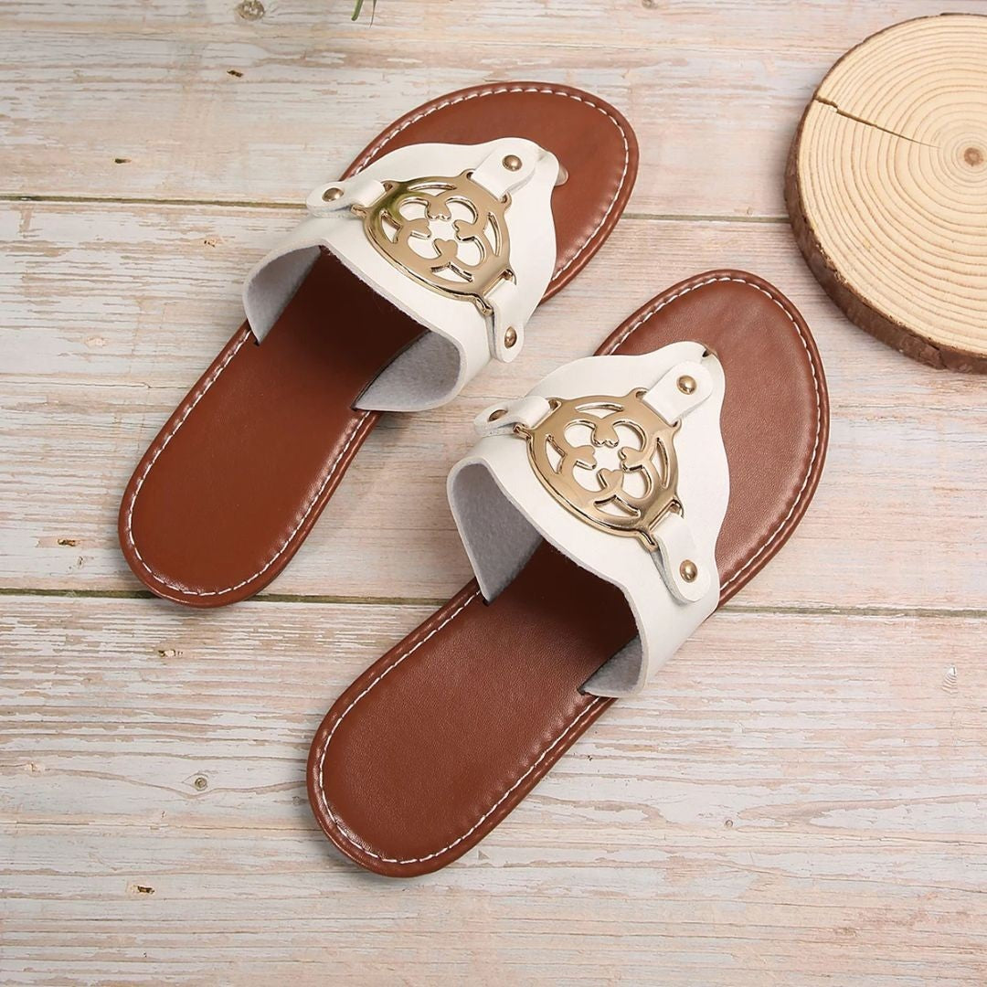 Hollis summer slide sandals - White