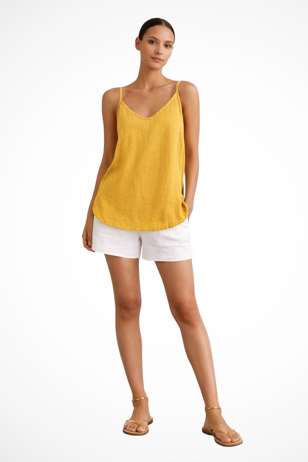 Mae linen tank top - Yellow