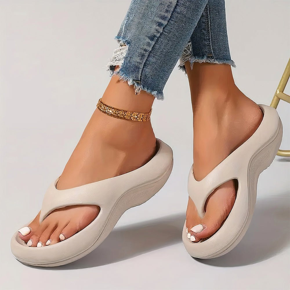Nova platform flip flops - Gray