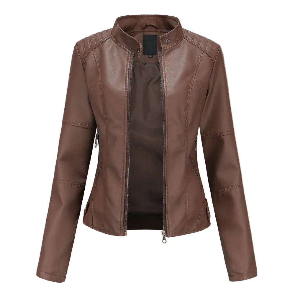 Rowena moto jacket - Dark Brown