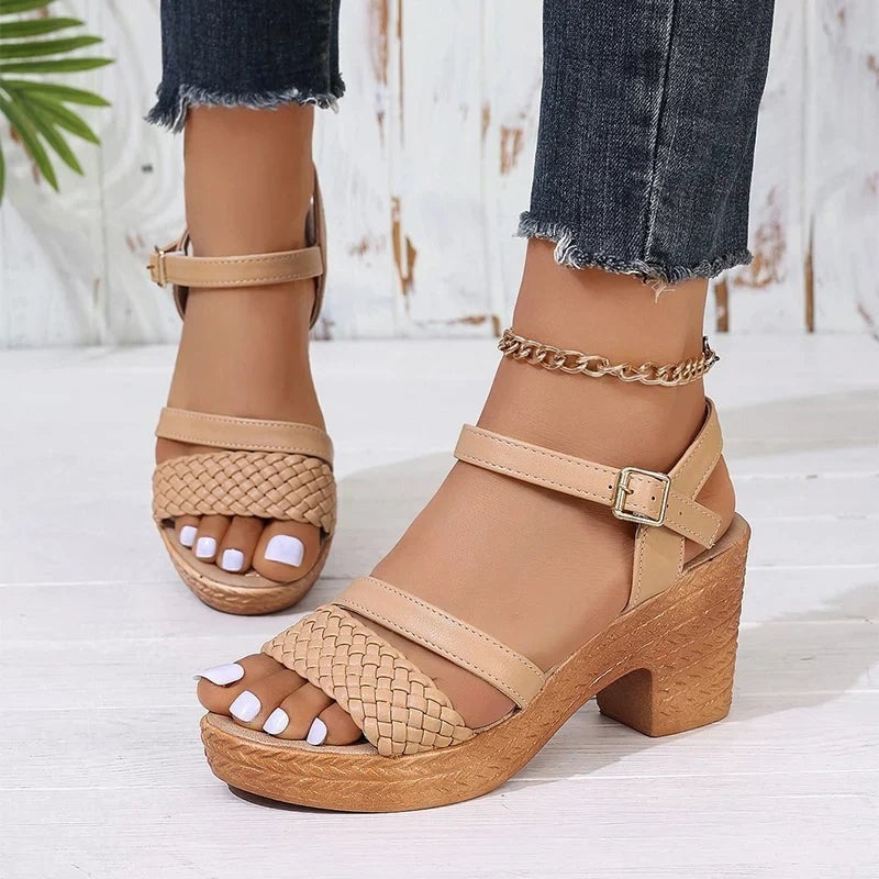 Sasha chunky summer casual sandals - Beige
