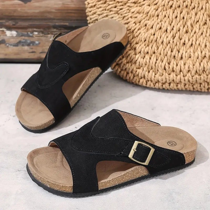 Tess slide sandals — close-up detail