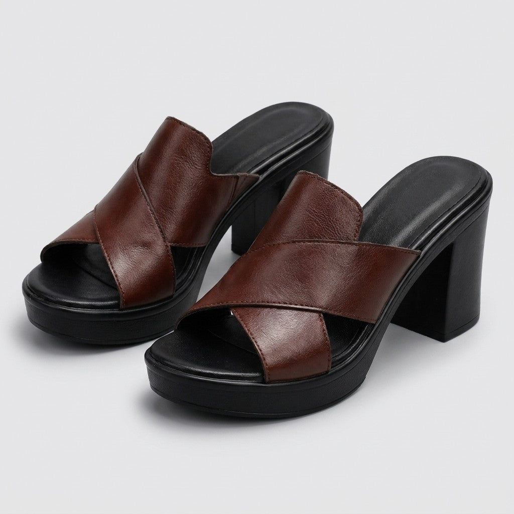 Vivienne block heel platform mule sandals - detail