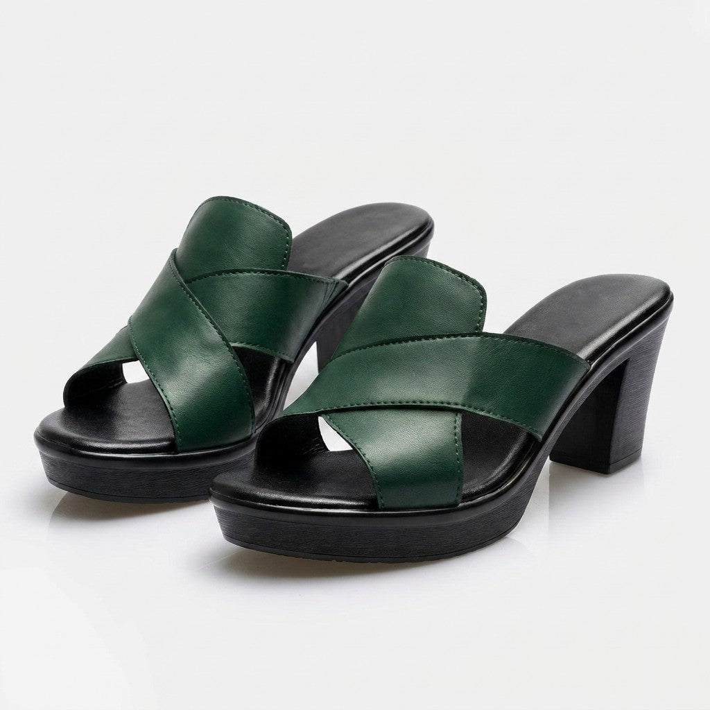 Vivienne block heel platform mule sandals - detail