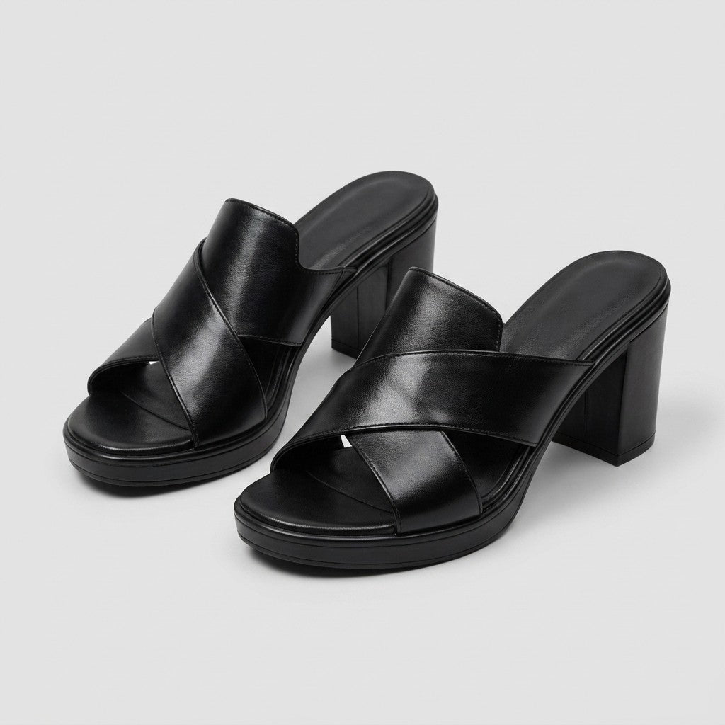 Vivienne block heel platform mule sandals - detail