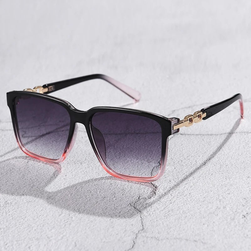 Nova Square Designer Sunglasses - Black/Pink