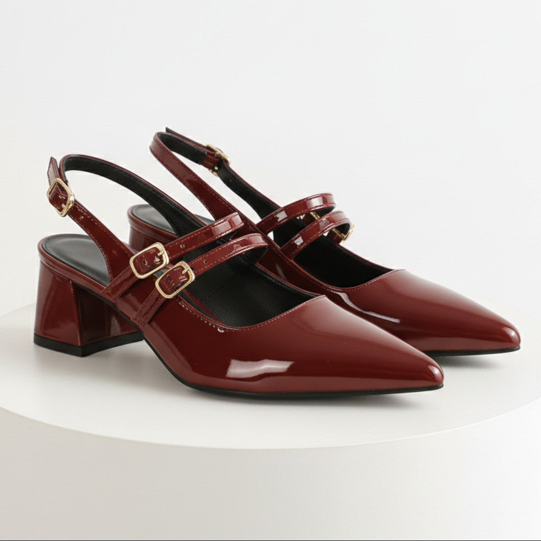 Yara mary jane slingback heels - Burgundy