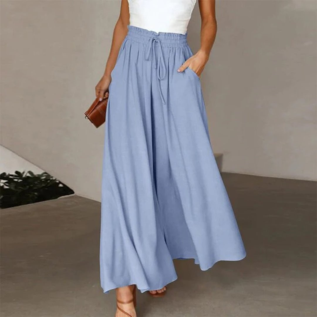 June palazzo linen pants - Blue