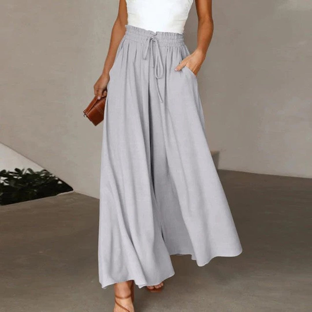 June palazzo linen pants - Gray