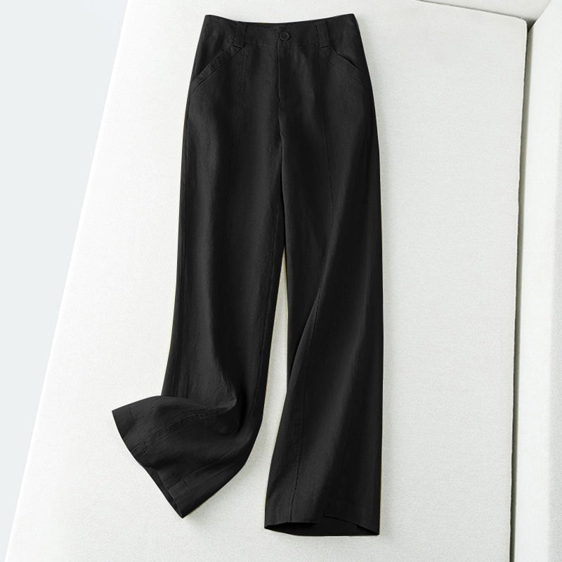 Mae palazzo linen pants - Black