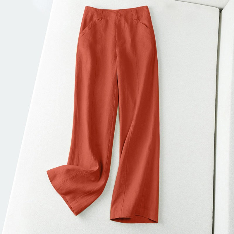Mae palazzo linen pants - Orange