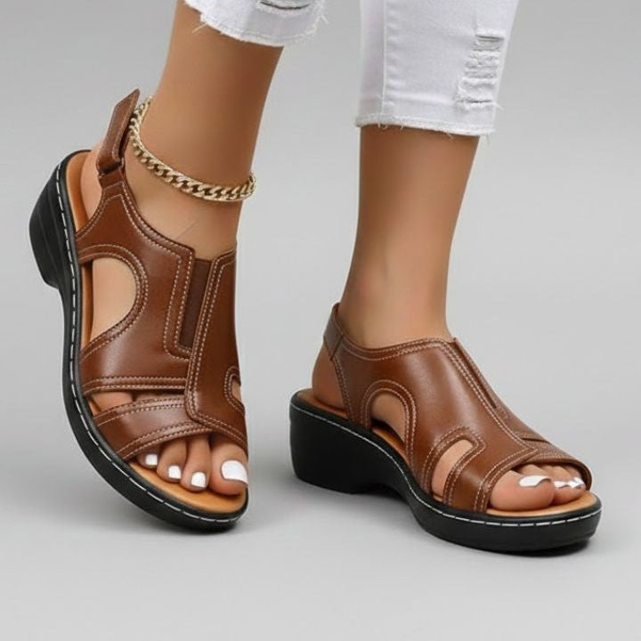 Piper platform wedge sandals - Brown