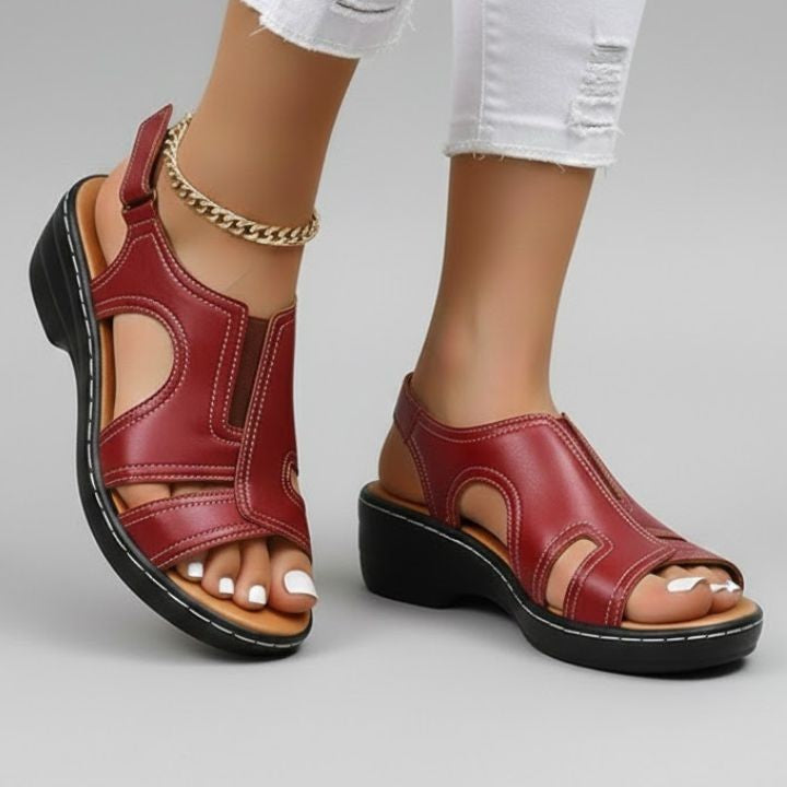 Piper platform wedge sandals - Red