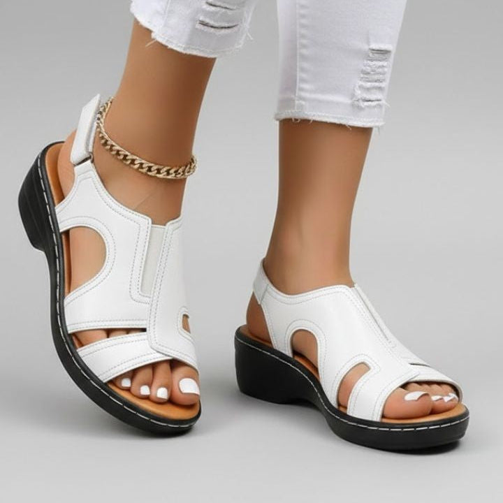 Piper platform wedge sandals - White