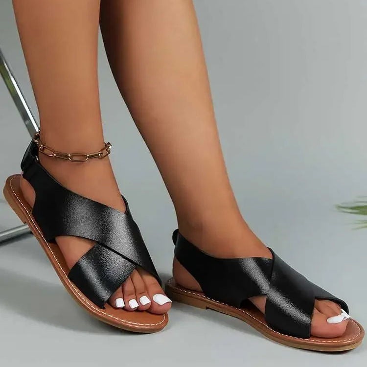 Ava flat sandals - Black